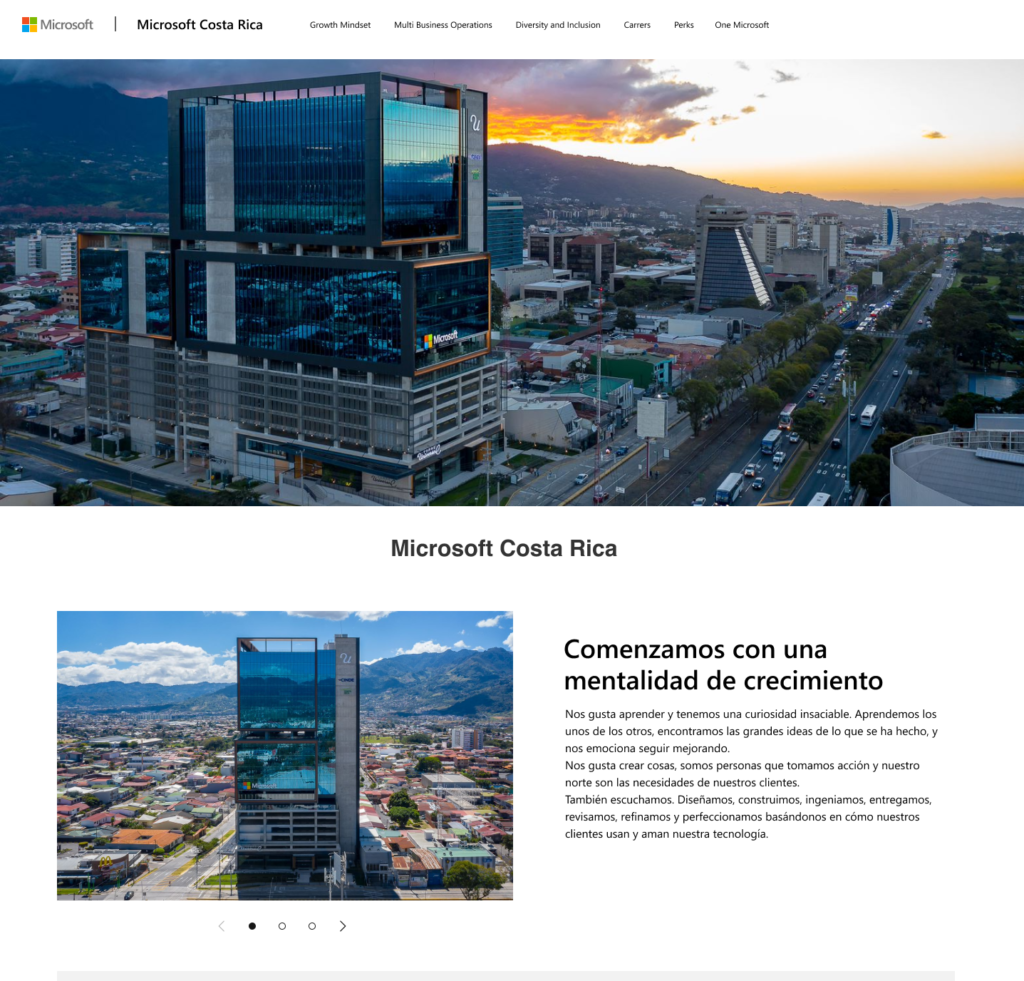 Homepage Microsoft Costa Rica